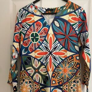 Women's Patterned Colorful Dress Light and Unique M